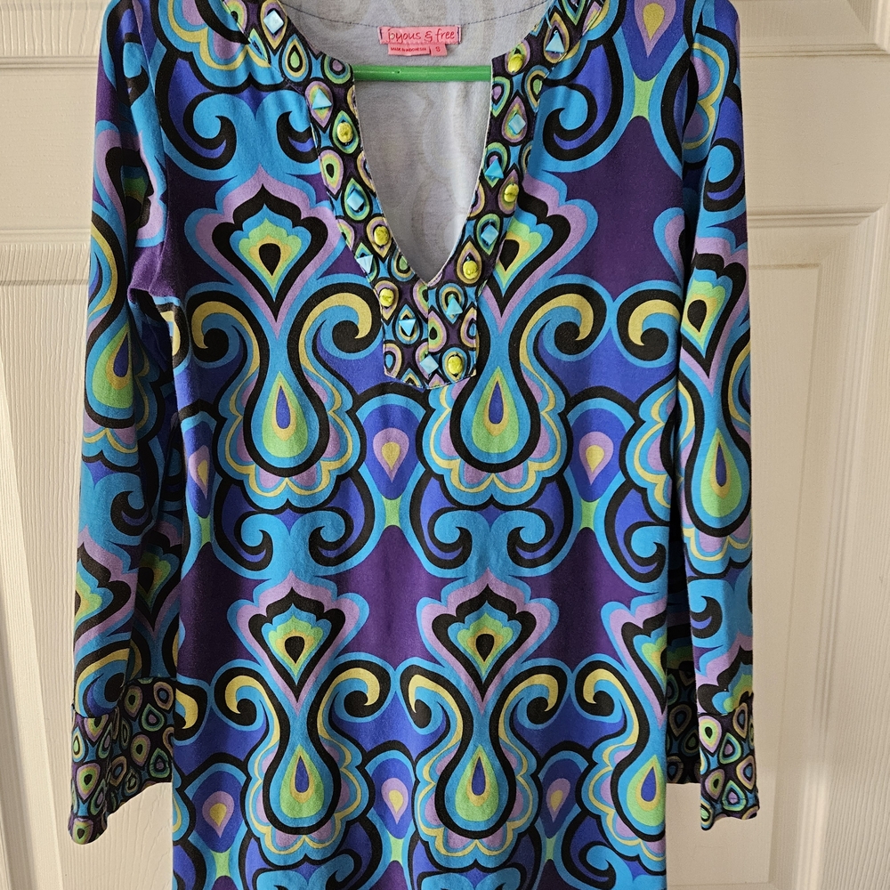 Lilly Pulitzer Purple Multi V-Neck Tunic